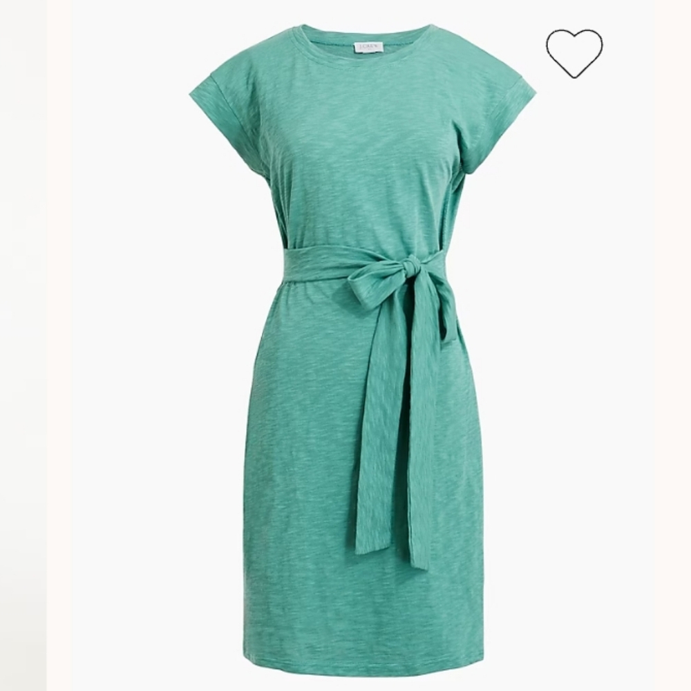 Plus Sized J Crew Factory Knit tie-waist mini dress In Emerald Green XXL